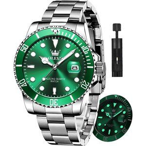 Watches for Men Luxury Dress Two Tone Stainless Steel Waterproof Luminous